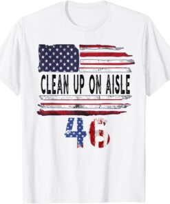 Clean Up On Aisle 46 Vintage US Flag Patriotic Tee Shirt