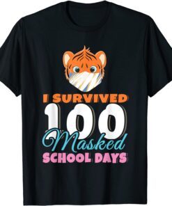 Cute Days Of School 100th Day 100 Teacher Masked School Tee Shirt