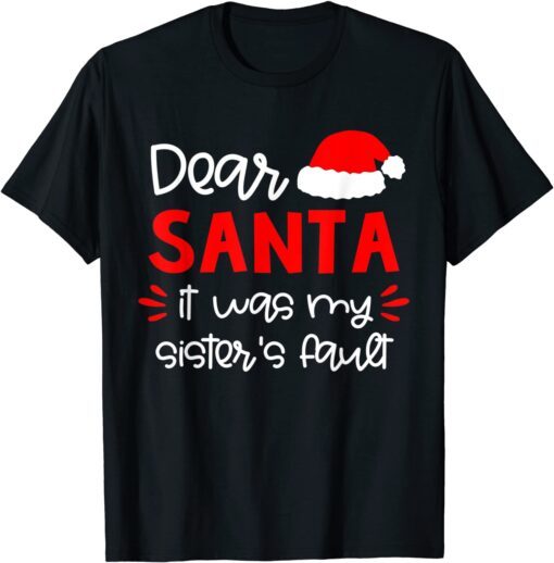 Dear Santa Siblings Matching Family Christmas Pajamas Shirt