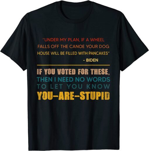 Distressed If-You Voted For These You are Stupid Anti Biden Tee Shirt
