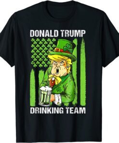 Donald Trump Drinking Team Draft Beer Clover St Patricks Day Tee Shirt