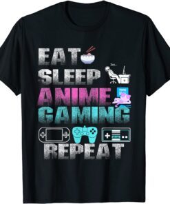 Eat Sleep Anime Game Repeat Anime Manga Tee Shirt