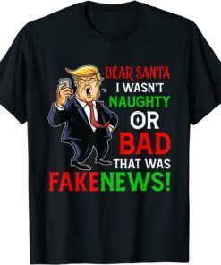 Fake News US President Donald Trump Ugly Christmas Sweater Tee Shirt