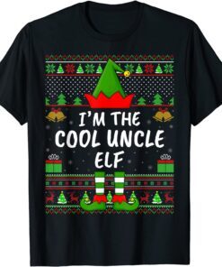 Family Matching Ugly I'm The Cool Uncle Elf Christmas Tee Shirt