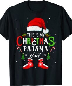 Family Santa Hat X-mas This is My Christmas Pajama 2022 Tee Shirt