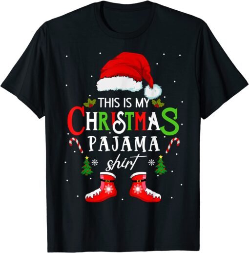 Family Santa Hat X-mas This is My Christmas Pajama 2022 Tee Shirt