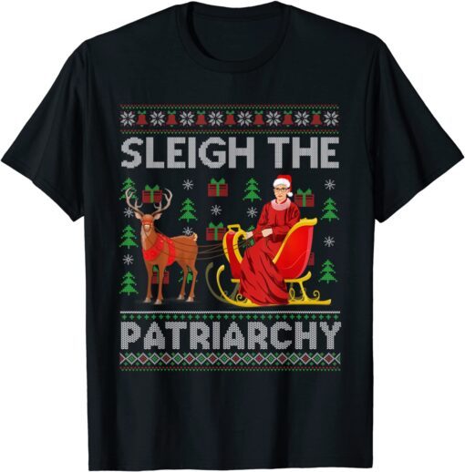 Feminist Ruth Bader Ginsburg RBG Xmas Sleigh The Patriarchy Tee Shirt