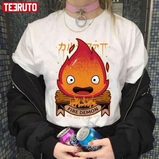 Fire Demon Calcifer Howl’s Moving Castle Ghibli Anime Tee Shirt