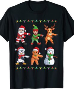 Flossing Santa Elf Friends Christmas Tee Shirt