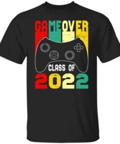 Game Over Class Of 2022 Video Games Vintage Graduation Gamer shirt