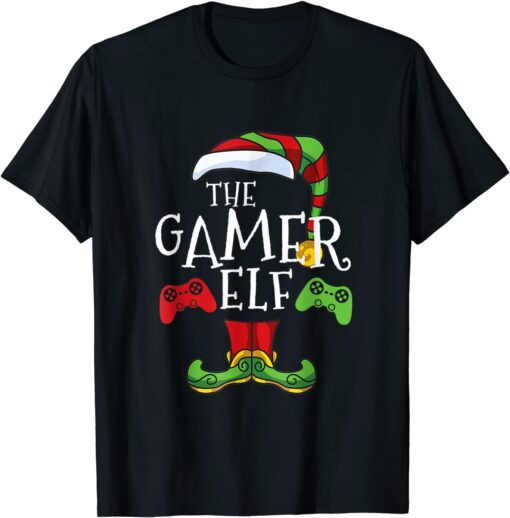 Gamer Elf Family Matching Christmas Group Tee Shirt