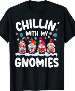 Gnome Christmas Pajama Family Chillin With My Gnomies Tee Shirt