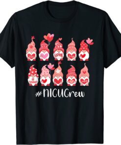 Gnome With Hearts NICU Crew Valentine's Day Matching Tee Shirt