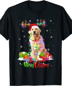 Golden Retriever Dog Merry Christmas Party Family Tee Shirt