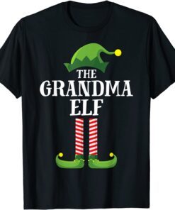 Grandma Elf Matching Family Group Christmas Party Pajama Tee Shirt