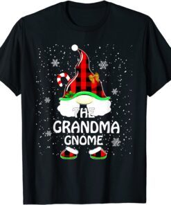 Grandma Gnomies Red Plaid Matching Family Christmas Tee Shirt