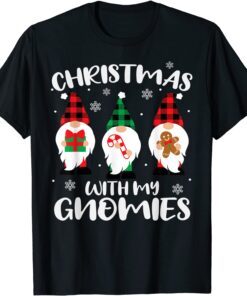 HANGING WITH MY GNOMIES Christmas Xmas Gnome Tee Shirt