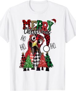 HO HO HO Merry Christmas Chicken lover, Farmer Xmas Tree Tee Shirt