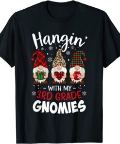 Hangin with My 3rd Grade Gnomies Christmas Teacher Buffalo Tee Shirt