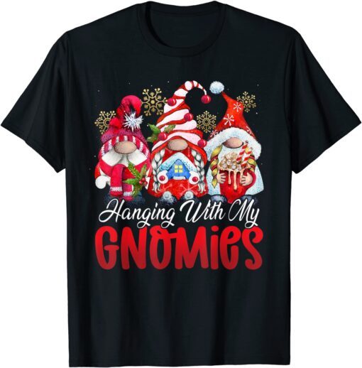 Hanging With My Gnomies Gnome Christmas Pajamas Family Tee Shirt