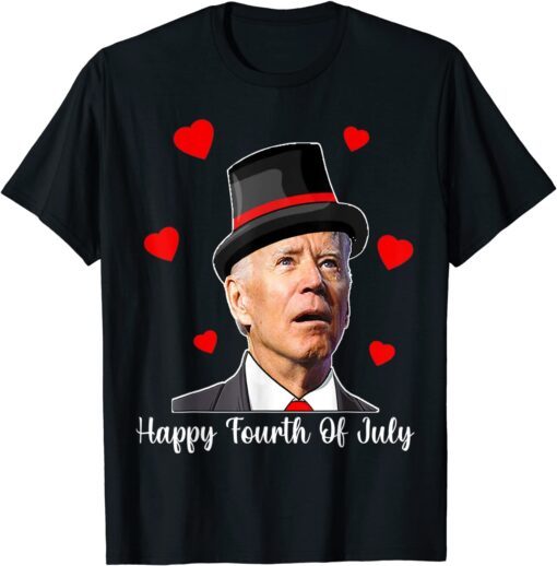 Happy Fourth Of July Joe Biden Confused Valentins day T-Shirt