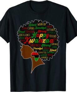 Happy Kwanzaa African Pride Black Woman Seven Principles Tee Shirt