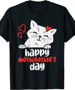 Happy Meowentines Day Cute Cat Lover Valentines Day Tee Shirt