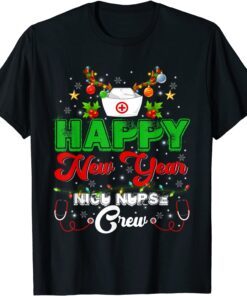 Happy New Year NICU Nurse Crew Reindeer Nurse Christmas Day Tee Shirt
