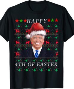 Happy Santa Joe Biden 4th Of July Day Christmas American Tee Shirt