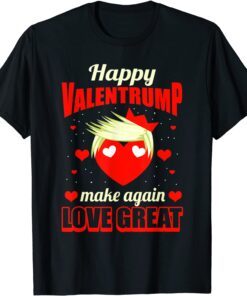 I Love Trump Valentine's Day Red Heart Conservative Vintage Tee Shirt