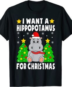 I Want A Hippopotamus For Christmas Hippo Pajamas Tee Shirt