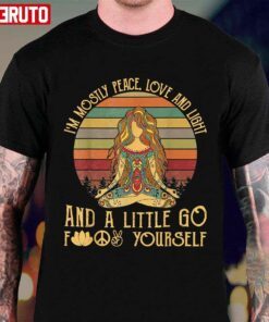 I’m Mostly Peace Love And Light Yoga Vintage Tee Shirt