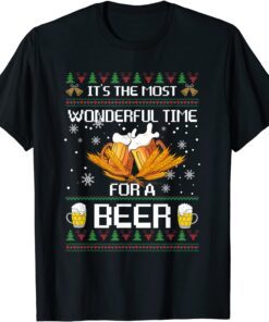 It's The Most Wonderful Time For A Beer Christmas Ugly Tee Shirt