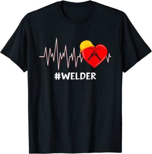 Jobs Heart Cute Welder Couples Valentines Day Shirt