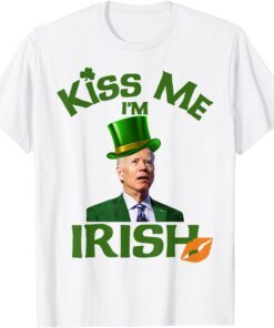 Leprechaun Joe Biden Kiss Me I'm Irish Tee Shirt