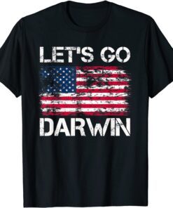 Lets Go Darwin US Flag Vintage Tee Shirt