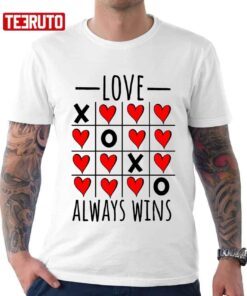 Love Always Wins Tic-tac-toe Game Heart Valentine’s Day T-Shirt