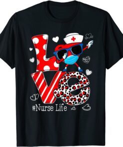 Love Dabbing Heart Nursing Nurse Life Valentines Tee Shirt