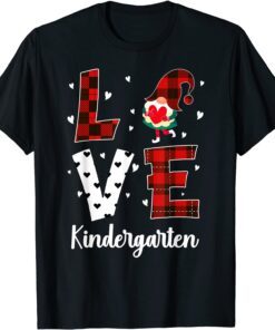 Love Leopard Teacher 100 Days Of Gnomes Kindergarten Tee Shirt