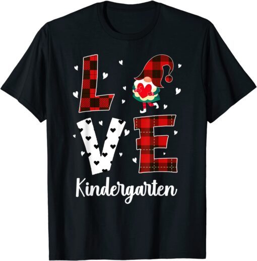 Love Leopard Teacher 100 Days Of Gnomes Kindergarten Tee Shirt