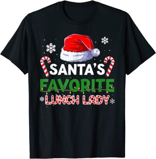 Lunch Lady Merry Christmas Xmas Alphabet Santa’s Favorite Tee Shirt