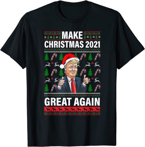 Make Christmas 2021 Great Again Trump Santa Hat Xmas 2022 Shirt