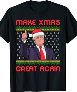 Make Xmas Great Again Trump Santa Hat Christmas Tee Shirt