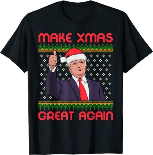 Make Xmas Great Again Trump Santa Hat Christmas Tee Shirt