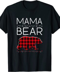 Mama Bear Christmas Pajamas Matching Family Plaid T-Shirt