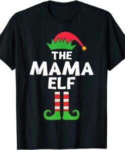 Mama Elf Matching Family Christmas Party Pajama Tee Shirt