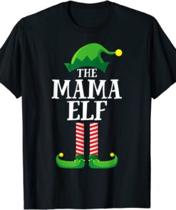 Mama Elf Matching Family Group Christmas Party Pajama Tee Shirt