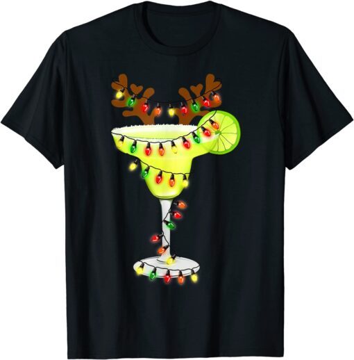 Margarita Reindeer Christmas Lover Squad Xmas Tee Shirt