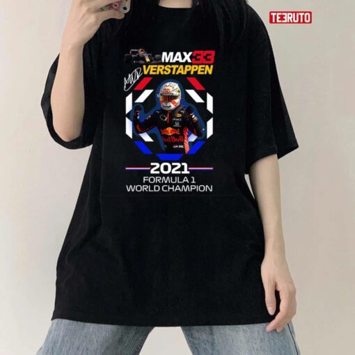 Max Verstappen 2021 Formula 1 World Champion Tee Shirt