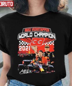 Max Verstappen 33 Champions World 2021 Tee Shirt